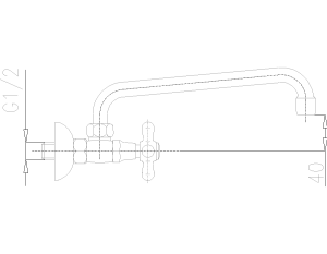 Bateria umywalkowa KFA Retro ścienna chrom (370-540-00) 3