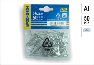 Vorel Nity aluminiowe 6,4x3,2mm 50szt. (70320) 2