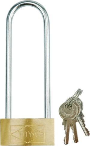 Vorel Kłódka mosiężna z długim uchwytem 40x105mm 3 klucze (77700) 1