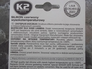 K2 Silikon wysokotemperaturowy K2 CZERWONY SILIKON +350°C 85g 2