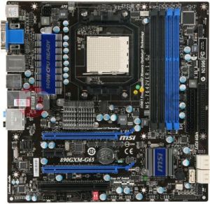 Płyta główna MSI AMD 890, DualDDR3-1333, VGA, SATA3, GBLAN, RAID, HDMI, DVI, mATX (890GXM-G65) 1