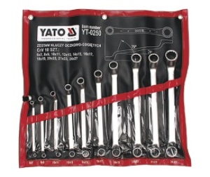 Yato Zestaw kluczy oczkowych odgiętych 6-27mm 10szt. (YT-0250) 1