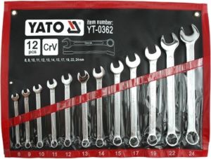 Yato Zestaw kluczy płasko-oczkowych 8-24mm 12szt. (YT-0362) 1