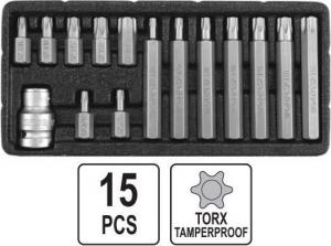 Yato Końcówki wkrętakowe Torx security T20-T55 15szt. (YT-0417) 3