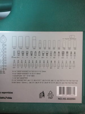 Zestaw narzędzi Honiton 94el. (H4056) 3