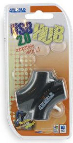 HUB USB 4World USB 2.0 4 porty czarny (06165) 2