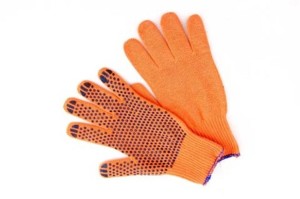Vorel Rękawice bawełniane nakrapiane pomarańczowe SFD 8" (74102) 1