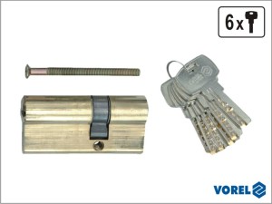 Vorel Wkładka asymetryczna mosiężna 72mm 6 kluczy 31/41mm 77192 1
