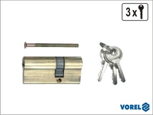 Vorel Wkładka asymetryczna mosiężna 67mm 3 klucze 31/36mm 77204 1