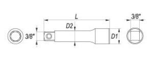 Yato Przedłużka 3/8" 35mm (YT-3842) 2