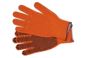 Vorel Rękawice bawełniane nakrapiane pomarańczowe SDF 10" 5 par (74103) 1