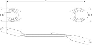 Yato Klucz płaski półotwarty 22x24mm YT-0140 2