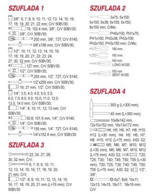 Wózek narzędziowy Yato 6 szuflad z wyposażeniem (YT-5530) 2