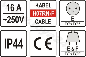 Yato Przedłużacz z przewodem 3x2,5mm2 40m YT-8102 3
