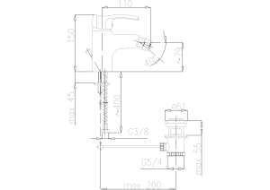 Bateria bidetowa KFA Kwarc stojąca chrom (4207-015-00) 2