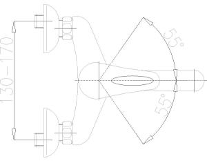 Bateria umywalkowa KFA Piryt ścienna chrom (440-840-00) 2