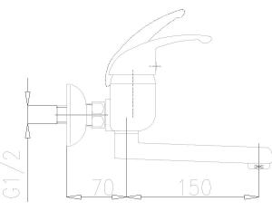 Bateria umywalkowa KFA Piryt ścienna chrom (440-840-00) 3