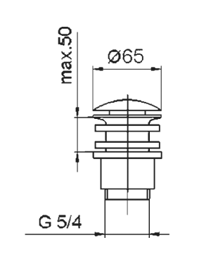 KFA Korek automatyczny klik-klak 5/4" duży chrom (660-254-00) 2
