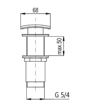 KFA Korek automatyczny klik-klak 5/4" duży kwadratowy  chrom (660-454-00) 2