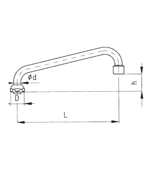 Wylewka KFA Typu C 220mm chrom (831-005-00) 2