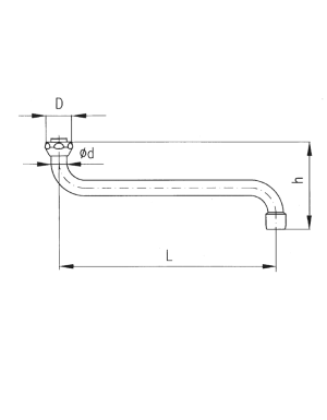 Wylewka KFA Typu S 250mm chrom (831-018-00) 2