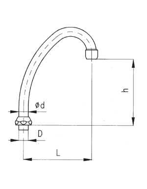 Wylewka KFA Typu J 185mm chrom (831-256-00) 2