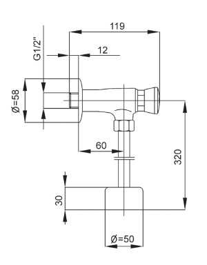KFA Zawór pisuarowy z otwarciem czasowym 1/2" (183-000-00) 2