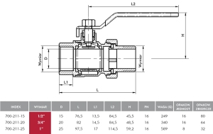 KFA Zawór kulowy nakrętno-wkrętny 3/4" (700-211-20) 2