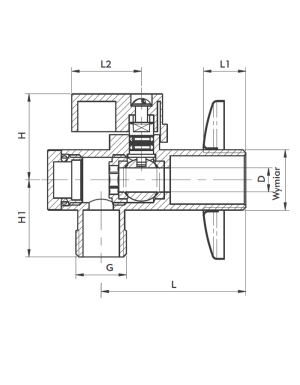 KFA Zawór kątowy z ﬁltrem 1/2"x3/8"  (707-010-10) 2