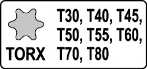 Yato Zestaw nasadek trzpieniowych Torx udarowych 1/2" T30-T80 8szt. (YT-1065) 2