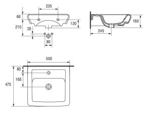 Umywalka Cersanit Iryda 50,5cm (K02-002) 3