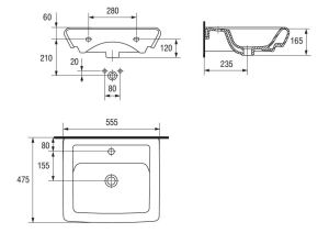 Umywalka Cersanit Iryda 55,5cm (K02-004) 3
