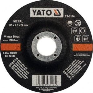 Yato Tarcza do cięcia metalu wypukła 115x2,5x22mm YT-6114 1