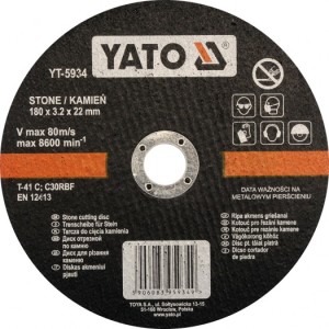 Yato Tarcza do cięcia kamienia 180x3,2x22mm YT-5934 1