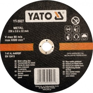 Yato Tarcza do cięcia metalu 230x2,0x22mm (YT-5927) 1