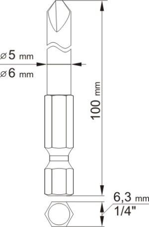 Yato Końcówki wkrętakowe Tri-Wing TW2x100mm TW4x100mm 1/4 2szt. (YT-0497) 2