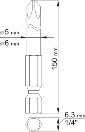 Yato Końcówki wkrętakowe krzyżowe Ph1x150mm Ph2x150mm 1/4 2szt. (YT-0489) 2