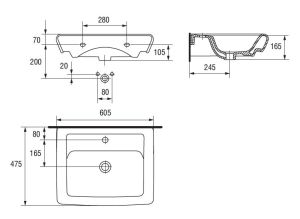 Umywalka Cersanit Iryda 60,5cm (K02-006) 3