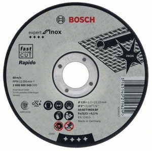 Bosch Tarcza tnąca prosta Expert for Inox – Rapido 115x22x1,0mm 2608600545 1