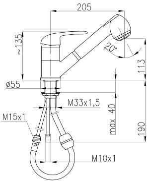 Bateria kuchenna KFA Albit stojąca chrom (4603-110-00) 2