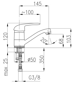 Bateria umywalkowa KFA Albit stojąca chrom (4602-915-00) 2