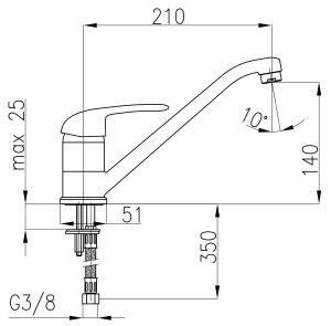 Bateria kuchenna KFA Albit stojąca chrom (4603-815-00) 2