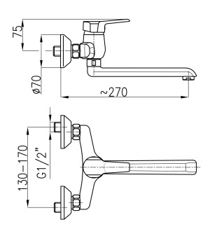 Bateria kuchenna KFA Beryl ścienna chrom (4800-910-00) 2