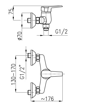 Bateria prysznicowa KFA Beryl chrom (4806-010-00) 2