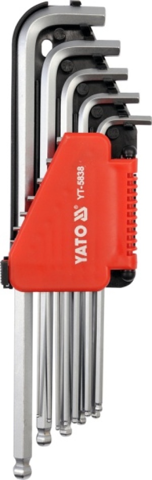 Yato Zestaw kluczy imbusowych hex typ L 1/16-3/8" z kulką 12szt. (YT-5837) 1
