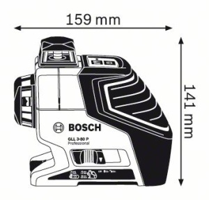 Bosch Laser krzyżowy GLL 3-80 P + uchwyt BM 1 + odbiornik LR 2 601063303 2