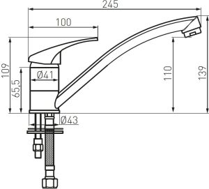 Bateria kuchenna Ferro Basic stojąca chrom (BBC4) 2
