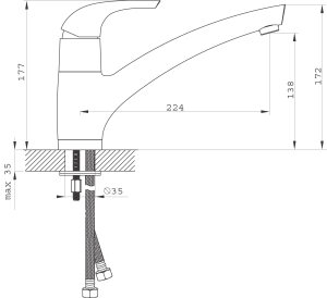 Bateria kuchenna Ferro Genova Verdeline stojąca chrom (BGE4VL) 2
