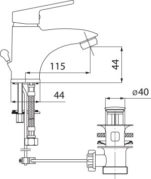 Bateria umywalkowa Ferro Smile stojąca chrom (BSM2) 2