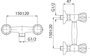 Bateria prysznicowa Ferro Standard chrom (BST77) 2